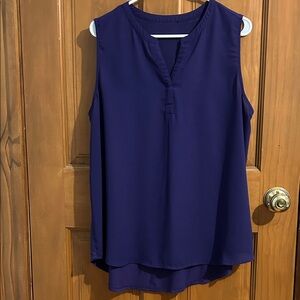 Elegant Sleeveless Indigo Blouse